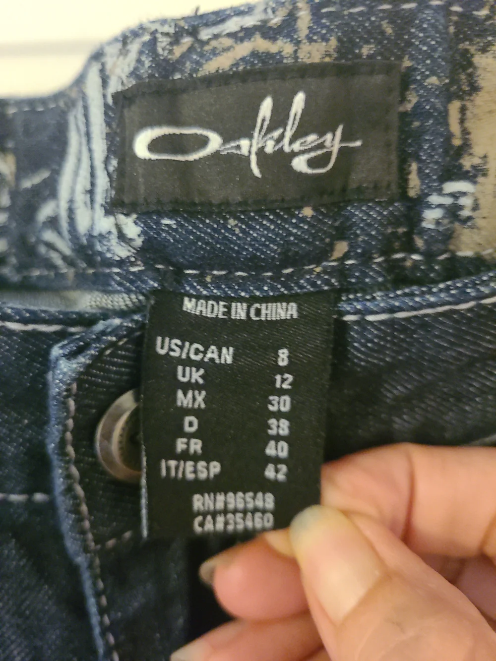 Vintage Oakley Industrial Skull Jeans Women's Size 8 Straight Leg Dark Wash EUC
